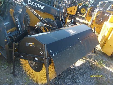 street brooms sweeper john deere skid steer|skid steer power broom attachment.